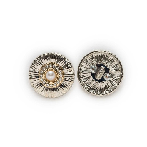 5pcs Shiny Pearl Metal Buttons Sewing Decor Clothing Shoes Hats Bag Jewelry 23mm - Picture 4 of 4