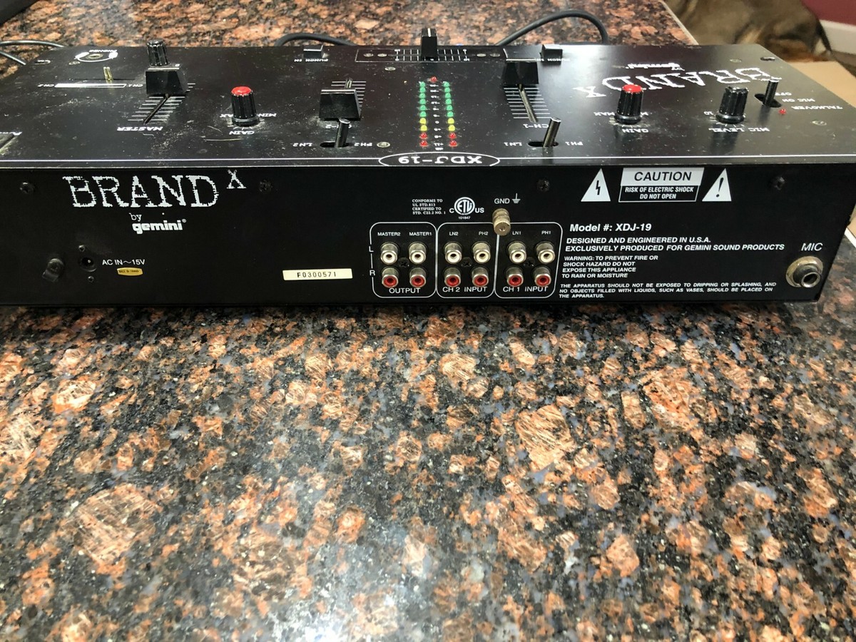 Brand X By Gemini XDJ-19 2 Channel Mixer - Needs 15v AC Adaptor | eBay