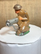 VNTG 1930's Barclay Manoil Soldier SOLDIER KNEELING W MACHINE GUN VG CND GREY