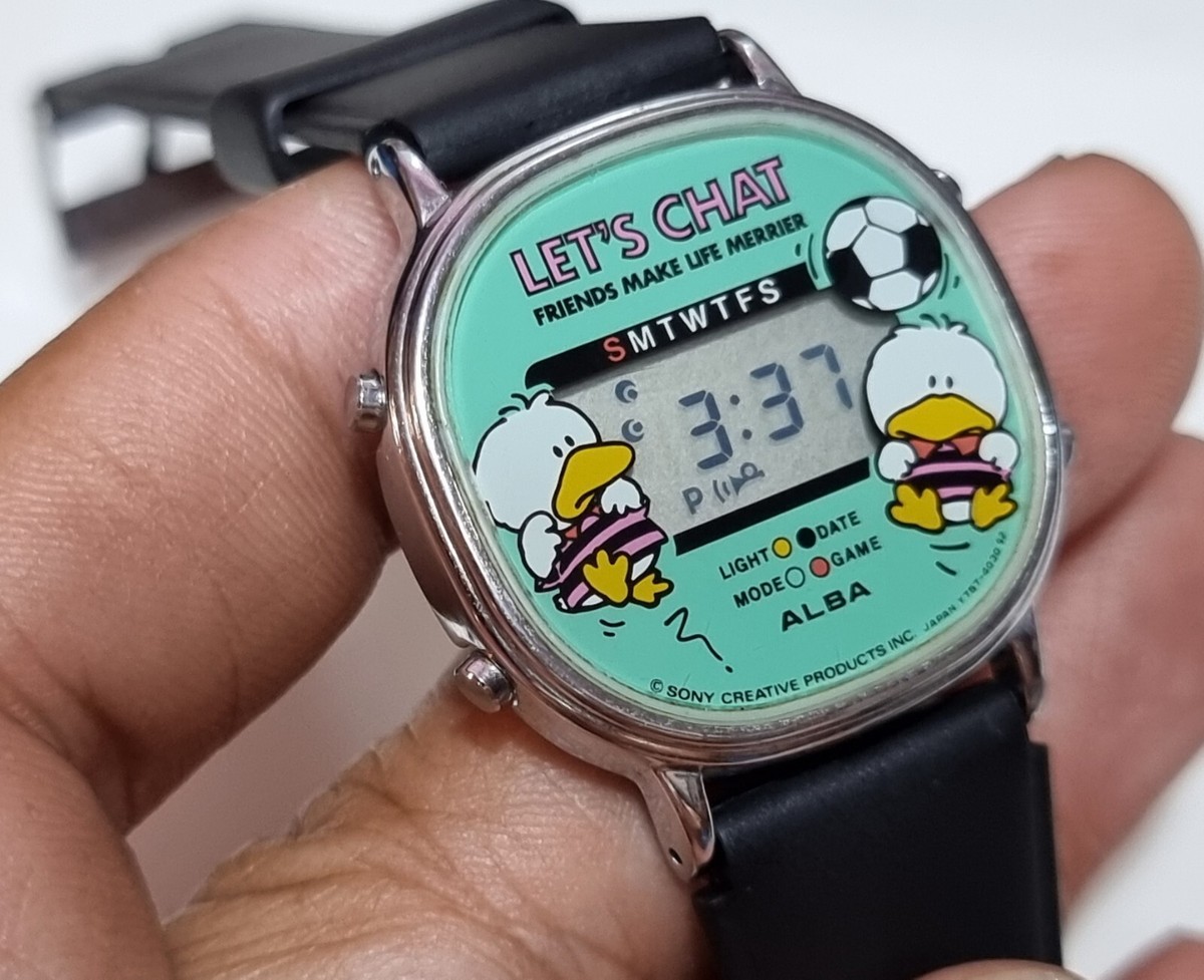 [S-TN 2356]希少 ! ALBA LET'S CHAT デジタル 腕時計 Vintage Seiko Alba Y757-4000 Animate LET'S CHAT FRIENDS MAKE LIFE