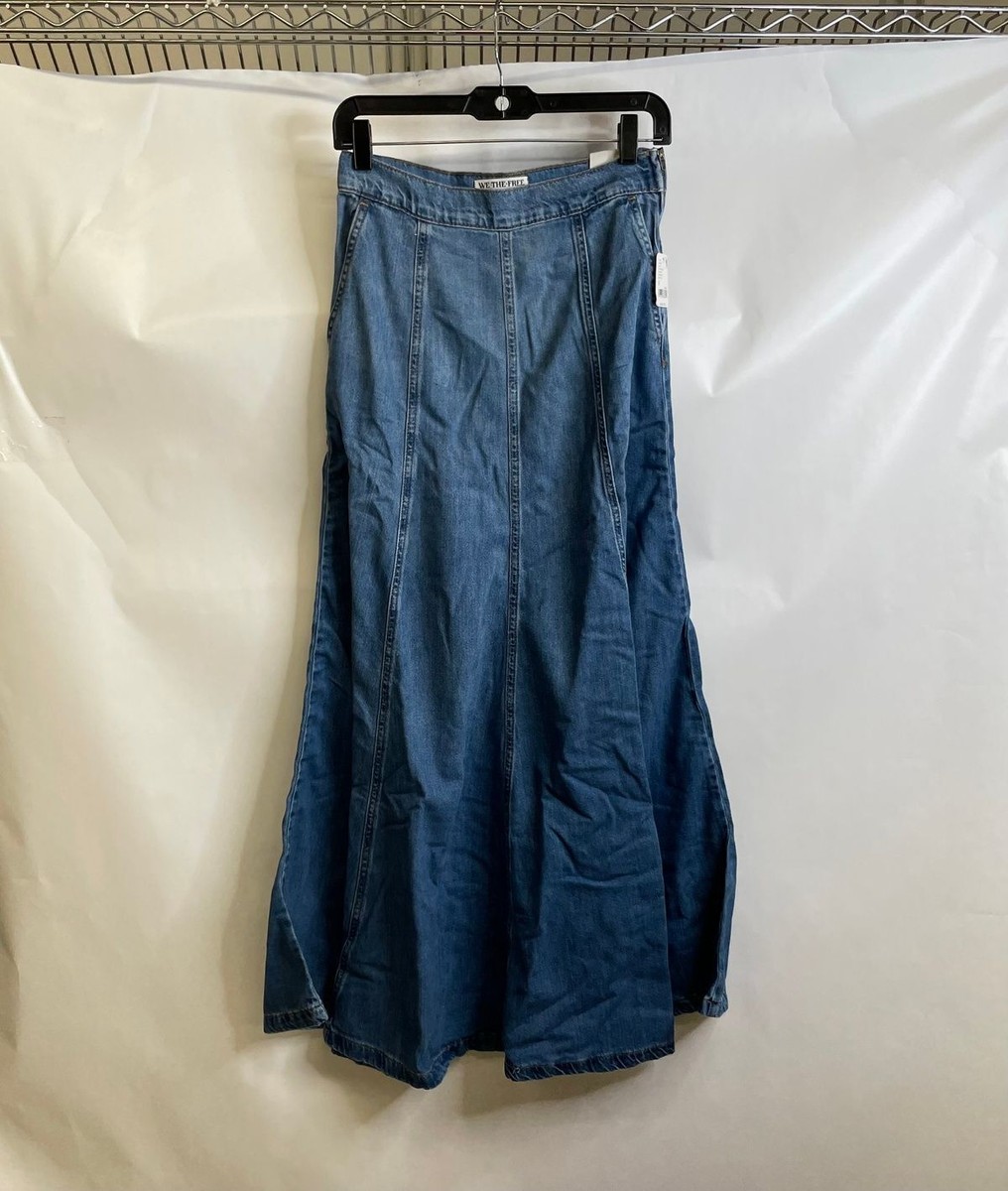 WE THE FREE Catch The Sun Denim Maxi Skirt Women's Size 25