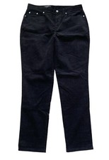 Classic Brooks Brothers Black High Waisted Tapered Corduroy Pants Size 12