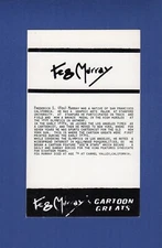 HEADER CARD: Feg Murray baseball cartoon postcard size | 1975 commemorative D