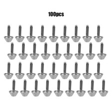 100Pcs Flat Feet Stud Iron Silver Iron Mushroom Type DIY Handbag Leather Craft