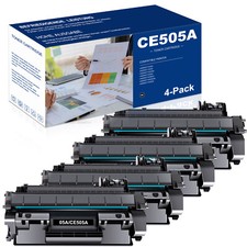 4 Pack High Yield CE505A Toner Cartridge For HP 05A LaserJet P2035 P2035n P2050