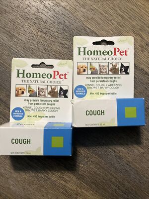 X2 HomeoPet Cough Drops 15ml EA Temp Relief of Persistent Coughs NDC#6157158515