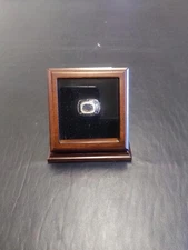 Championship Ring Display Case Mahogany Wood Glass NFL NBA Super Bowl Shadow Box