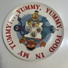 Sesame Street Muppets Vintage Plate 8" Yummy Food in My Tummy Peter Pan Inc.