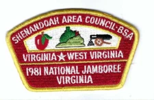 Boy Scout Patch Shenandoah Area Council JSP 1981 National Jamboree