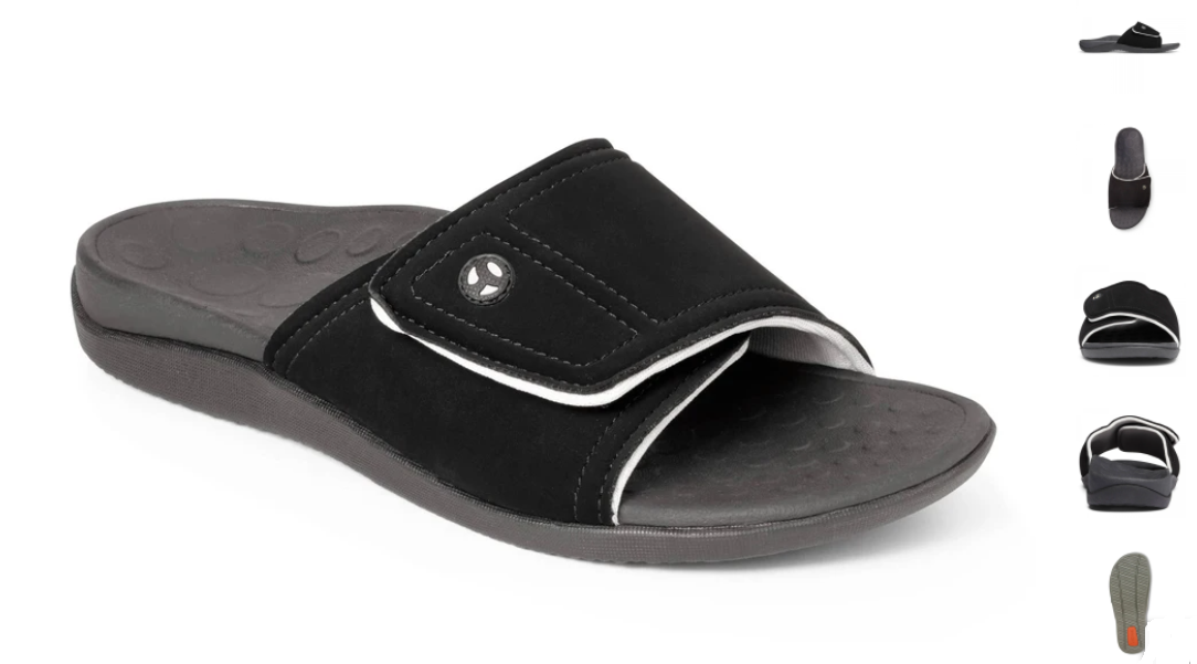 Vionic Kiwi Sandal Mens 6 Euro 39 Black Slide Supportive Arch Orthotic New Vionic Kiwi Black/Grey Slide Comfort Sandals | Mercari main image 3
