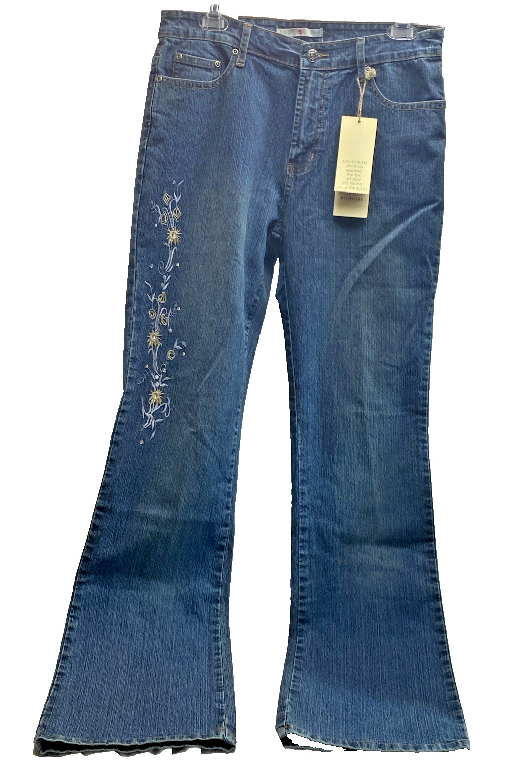 Size 10 Embroidered Jeans Flared Leg