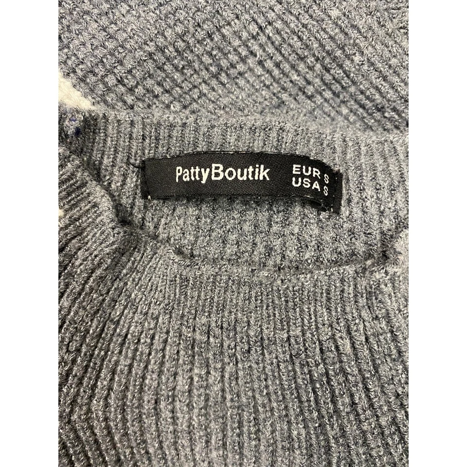 Свитер реглан PattyBoutik с ложным воротником серый и цвета слоновой кости размер S деловой опрятный - Изображение 2 из 4