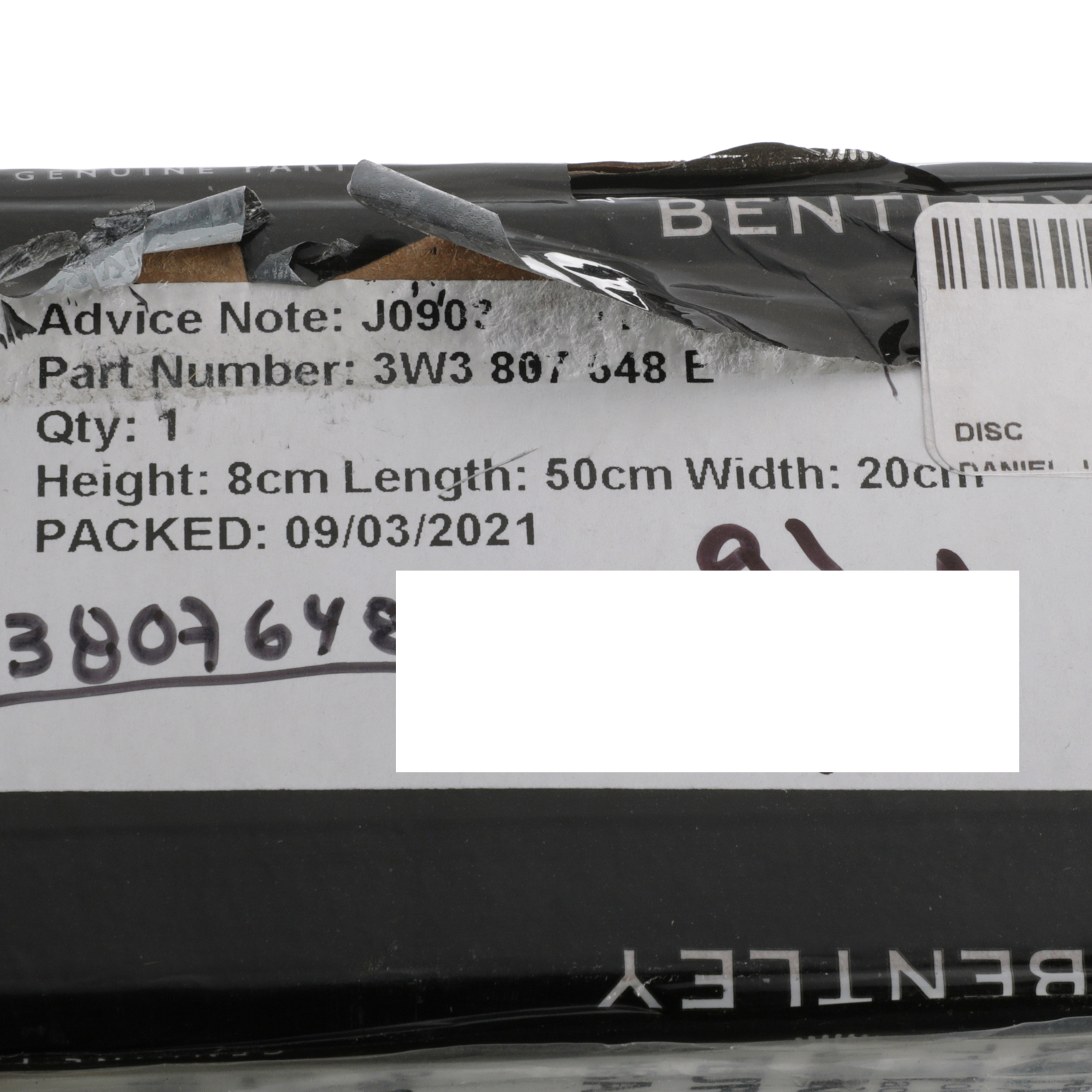 GENUINE BENTLEY 2011-2018 Continental GT Front Right Chrome Grille 3W3807648E