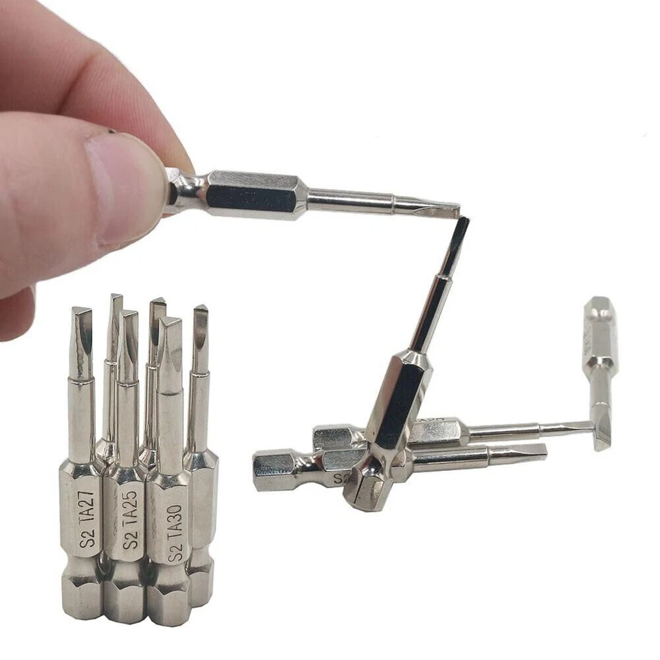 6Pcs Magnetic Triangle Head Screwdriver Bits S2 Steel 1/4" Hex Shank Alloy 50mm - Image 3 of 4