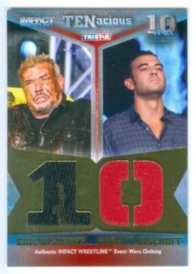 ERIC BISCHOFF & GARRETT BISCHOFF ''GOLD DUAL MEMORABILIA CARD /80'' TNA TENACIOUS