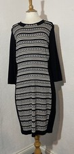 Roman Size 16 Dress Black Knitted Casual Work Long Sleeves 1438
