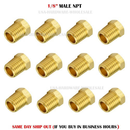 Hex Head Pipe Plug 1/16 Npt Male Brass Fitting Cored Hollow Body Water Oil Gas