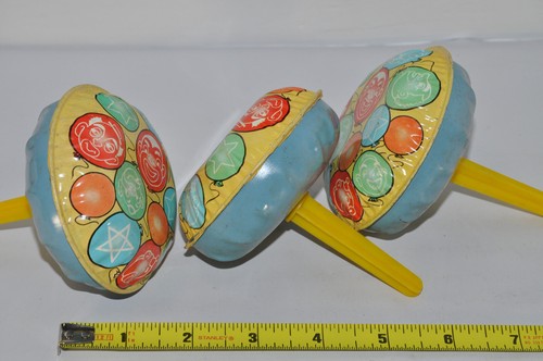 3x U.S. Metal Toy Mfg. Co. Tin Litho Noise Maker Clown Balloon Jingle Bell - Picture 4 of 4
