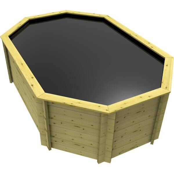 Wooden Koi Pond – 12ft x 8ft Stretched Octagonal – 1099mm Height – 44mm Thick...