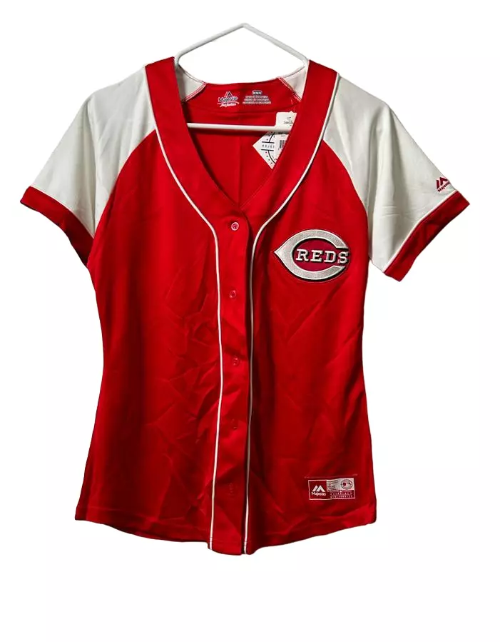 Majestic Athletic Women's Cincinnati Reds Fashion Jersey, Red/White,  Medium