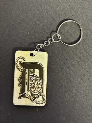 DETROIT TIGERS custom wood keychain laser burned **FREE SHIPPING**