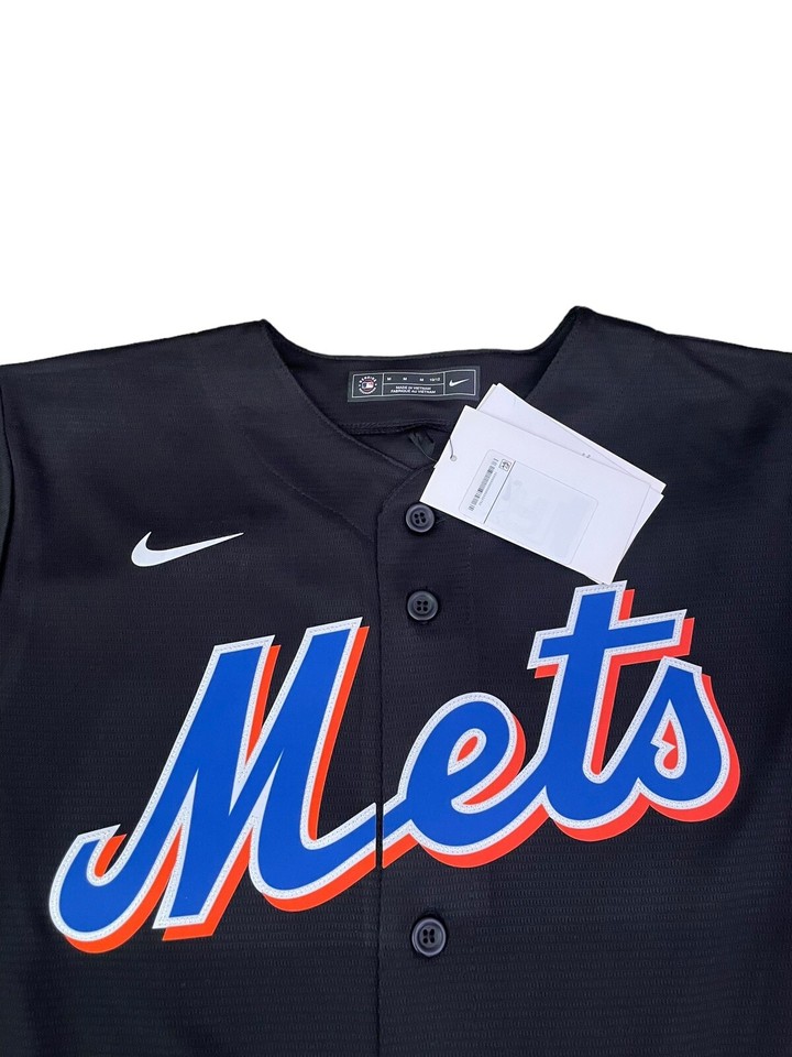 100 Authentic New York Mets Nike Black Pete Alonso Jersey Youth Medium