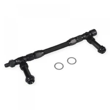 AN8 Braided Dual Feed Carb Fuel Line Kit Holley 4150 Carburetor Black Anodized