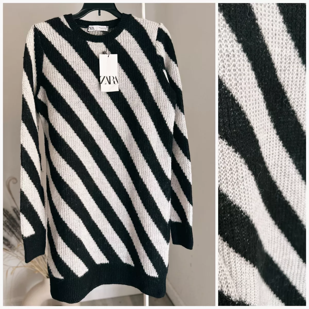 Diagonal knit sweater best sale zara