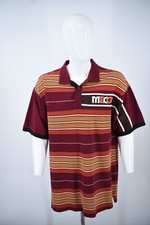 Vintage Mecca Striped Knit Polo Shirt Mens 2XL