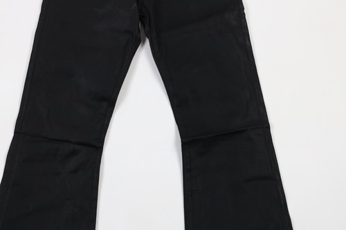 NOS Vtg Y2K Von Dutch Women 25 Spell Out Wide Leg Flared Stretch Jeans Black USA - Picture 3 of 12