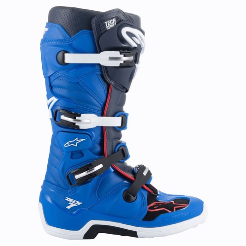 Alpinestars Tech 7 Motocross MX Fahrradstiefel - ALPINE BLUE DARK NAVY BRIGHT RED - Bild 2 von 7
