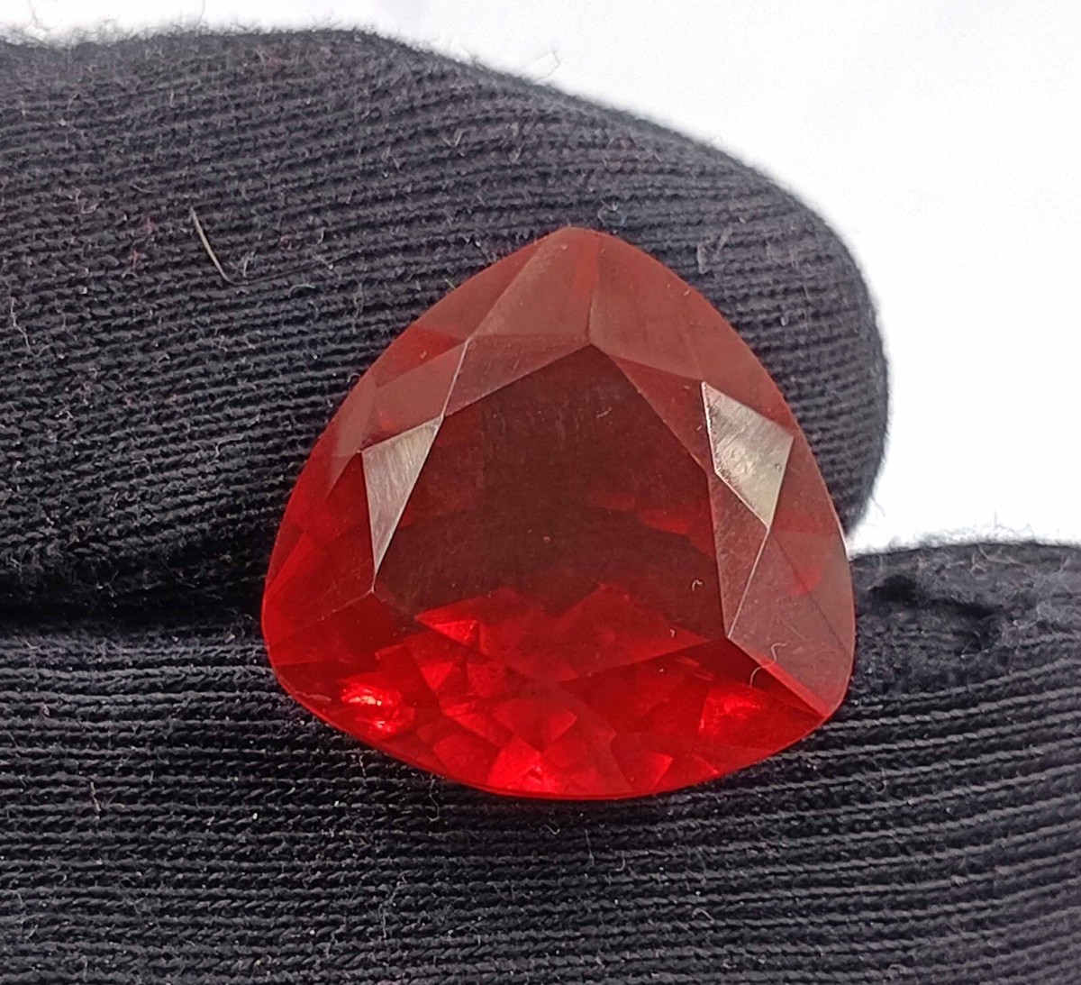 27-28 Ct Transparent Red Ruby Trillion Cut EGL Certified Burma