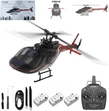 YUXIANG F08 Bell206 RC Helicopter for Adult, 1/27 Scale 6CH Brushless Direct-Dri