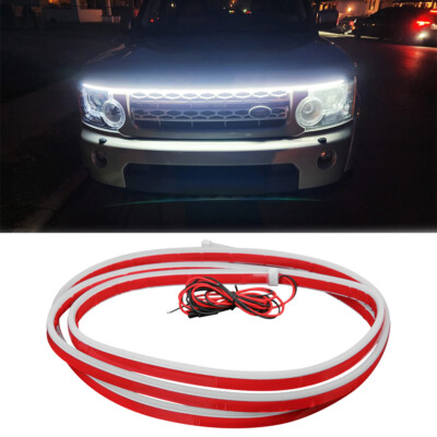 70'' Start Up Dynamic Scan LED DRL Hood Lights Strip For Land Rover LR4 2010-2016