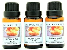 3 Brown Sugar & Fig 1/2oz Premium Grade Scented Fragrance Oil Crazy Candles