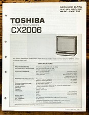 Toshiba CX2006 TV Television Service Manual Original 