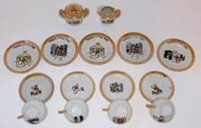 DISNEY 1930s 16 PIECE PAINTED "THREE LITTLE PIGS" CHINA TEA SET-JAPAN-HIGH GRADE