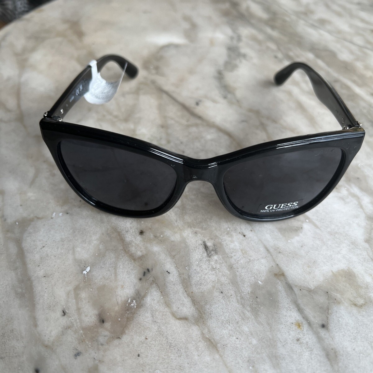 GUESS Black Gradient Sunglasses w/ Rhinestone G Logo Includes Case & Clean Cloth Guess Black Square w/ Gradient Lens – Eyedictive main image 3