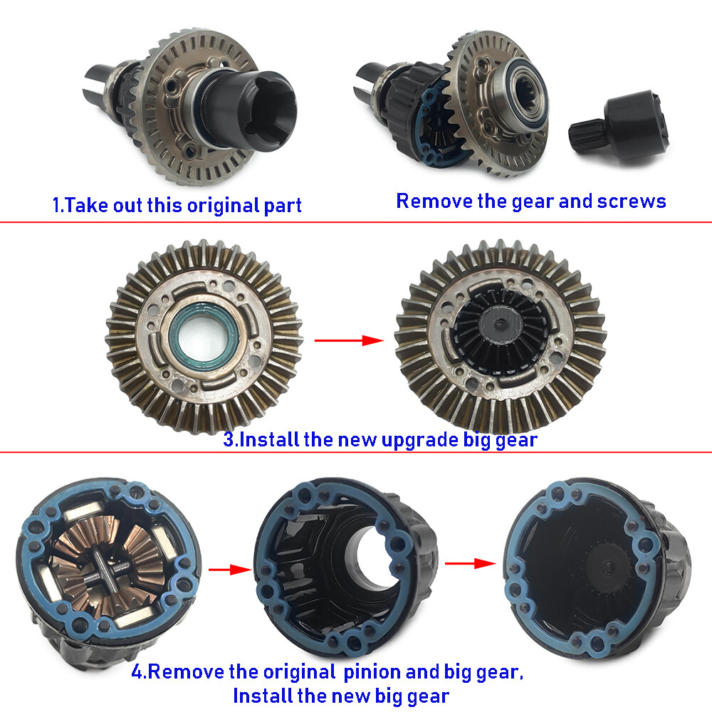 For RC 1/5 traxxas X-MAXX Monster Truck Cars Upgrade Parts STEEL DIFF GEAR SET