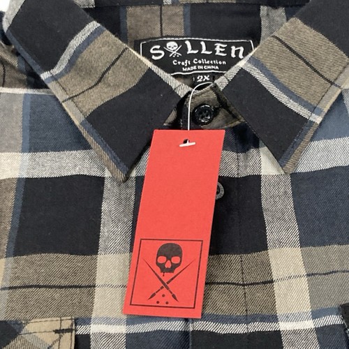 Sullen Art Collective Flannel Shirt Mens 2XL GRIME 100% Cotton BOGN Lightweight - Picture 4 of 24