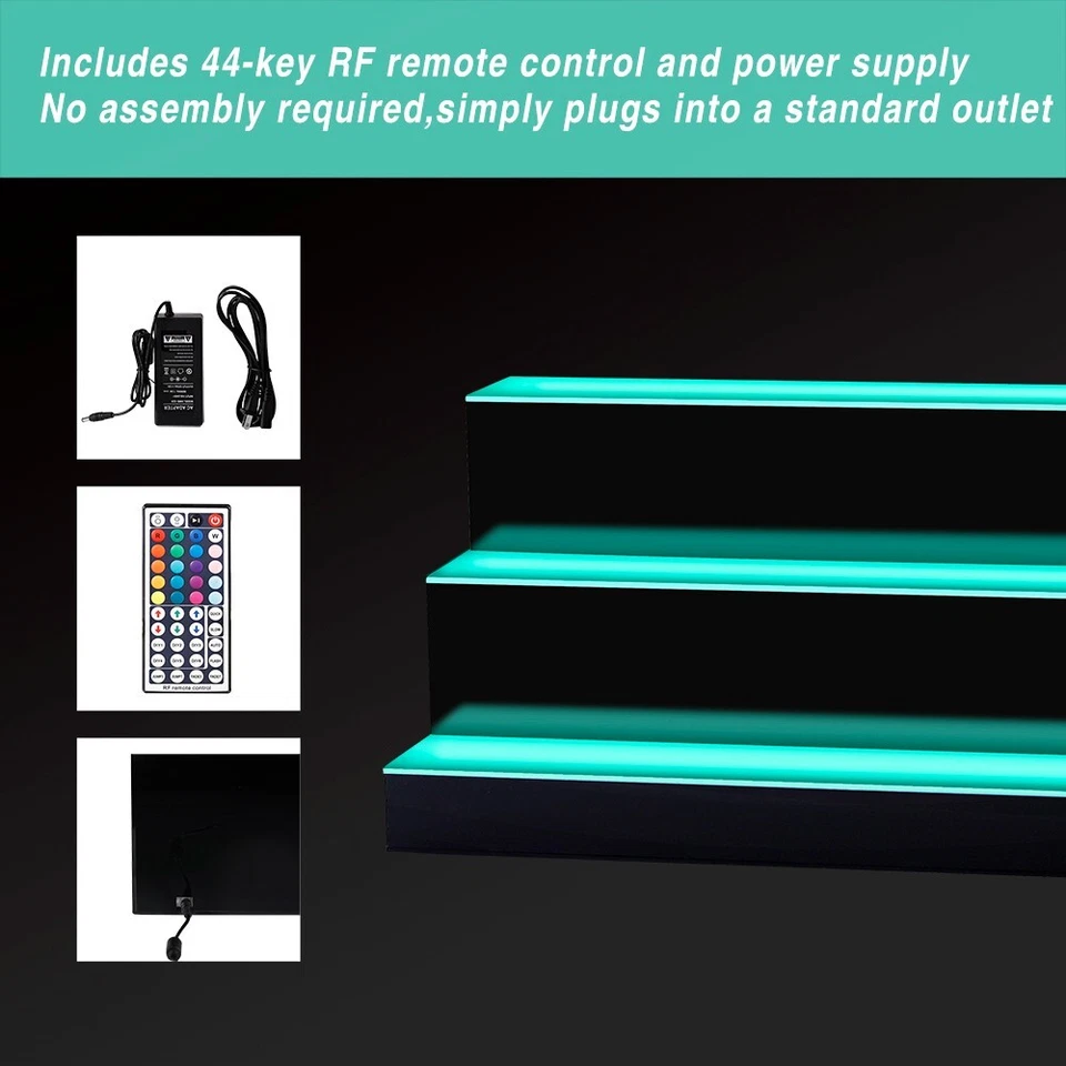 Estante de exhibición de botellas de licor desmontable LED de 40 pulgadas estantes de barra impermeables Foto 4 de 4