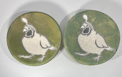 Jeremy Diller Earth and Fire Raku Pottery Plate New Set Of 2