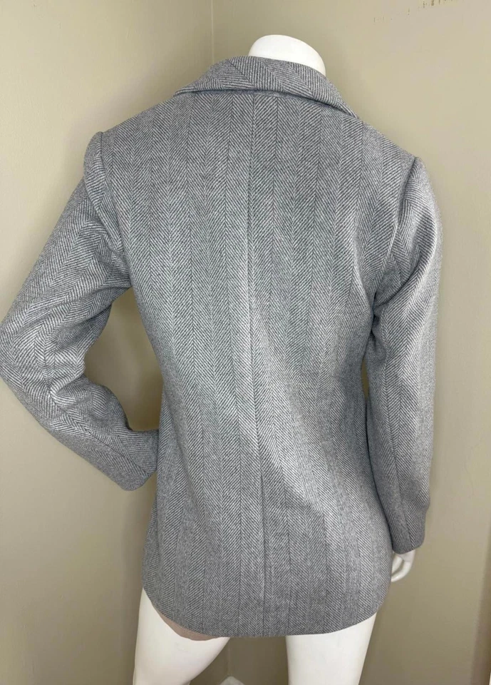 Chaqueta Blazer Abercrombie & Fitch Gris Espiga Para Mujer’s SP Mezcla Lana Foto 3 de 4