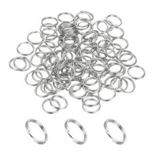 Round Split Ring, 100 Pcs 10 mm Small Split Ring with Double Loop, Silver