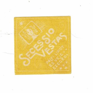 1 etiqueta antigua de caja de cerillas austro húngara de 1900 Secessio Vestas tamaño 52x52 mm.