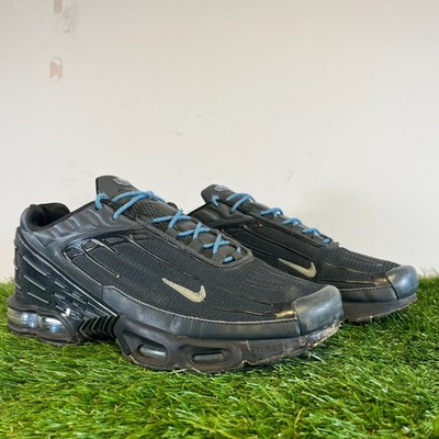 Nike Turnschuhe Größe 10 Herren Schwarz Air Max Plus 3 Komfort Gehen Laufschuhe