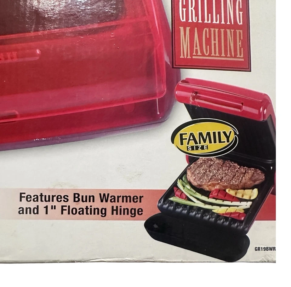 George Foreman Grill Family Sized GR19BWR Large Cooking Surface New In Box Red - Image 3 of 4