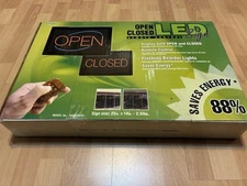 Brand New LED Open Closed Remote Control Sign Lights Of America 23” x 14” 2.5lbs