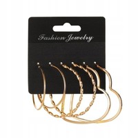 3 Paar Goldene Creolen Ohrringe, Damen, Modeschmuck