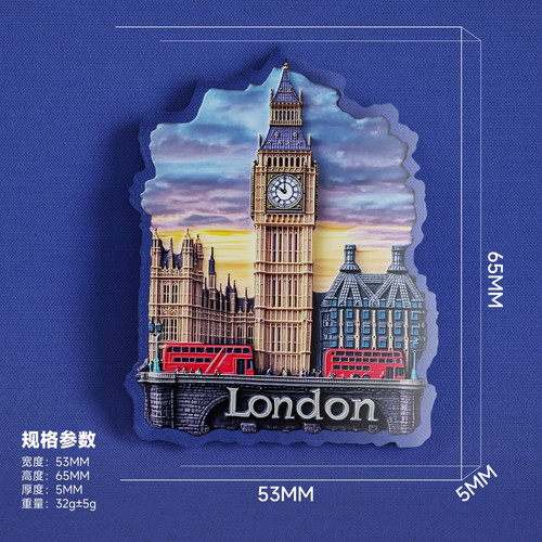 Elizabeth Towe Big Ben ACRYL Kühlschrankmagnet Tourist Souvenir Resin Kühlschrank - Bild 2 von 4